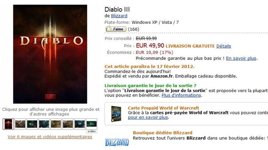 亚马逊商品页面透露《Diablo 3》上市日期