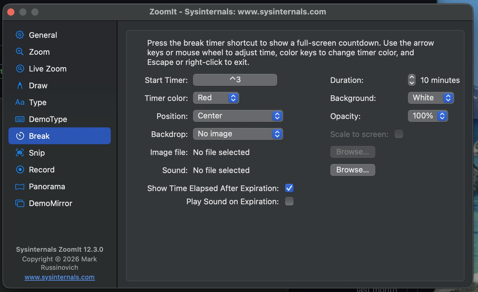 微软 Azure CTO 惊叹 AI 能力:30 分钟跨平台移植基础功能、2 天实现约 90% 功能 ZoomIt break timer settings on macOS