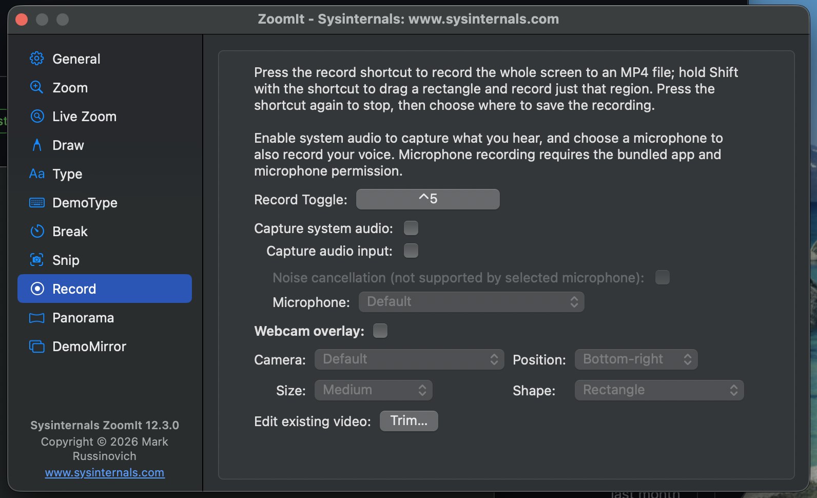 微软 Azure CTO 惊叹 AI 能力:30 分钟跨平台移植基础功能、2 天实现约 90% 功能 ZoomIt screen recording settings on macOS